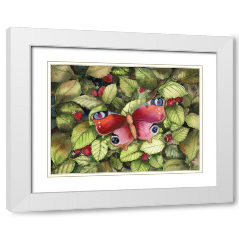 Majestic Butterfly White Modern Wood Framed Art Print with Double Matting by McKenna, Kathleen Parr