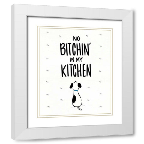 Kitchen Etiquette I White Modern Wood Framed Art Print with Double Matting by York, Leah