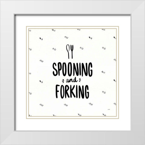 Kitchen Etiquette III White Modern Wood Framed Art Print with Double Matting by York, Leah