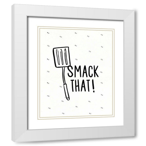 Kitchen Etiquette IV White Modern Wood Framed Art Print with Double Matting by York, Leah