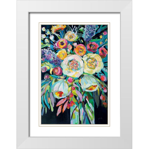 Lilys Bouquet Black White Modern Wood Framed Art Print with Double Matting by Vertentes, Jeanette