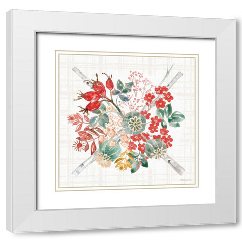 Festive Season VI White Modern Wood Framed Art Print with Double Matting by Grove, Beth