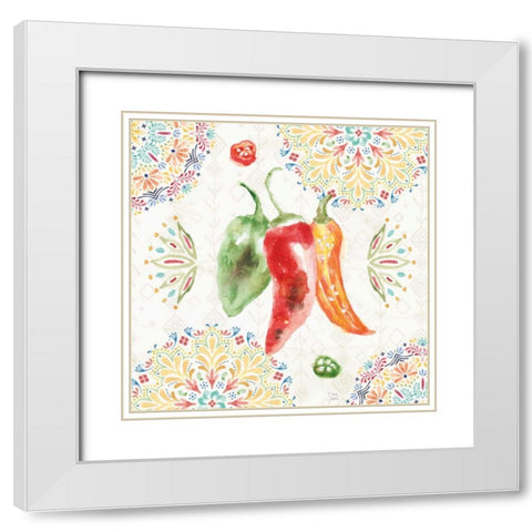 Sweet and Spicy II White Modern Wood Framed Art Print with Double Matting by June, Dina