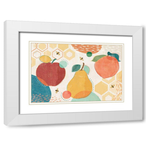 Fruit Frenzy I White Modern Wood Framed Art Print with Double Matting by Charron, Veronique