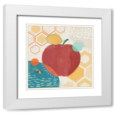 Fruit Frenzy V White Modern Wood Framed Art Print with Double Matting by Charron, Veronique