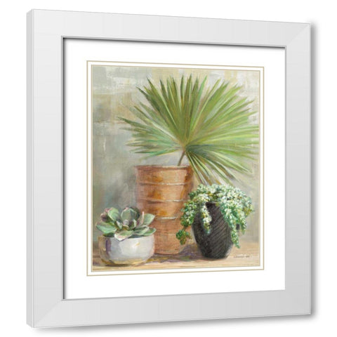 Indoor Garden II White Modern Wood Framed Art Print with Double Matting by Nai, Danhui