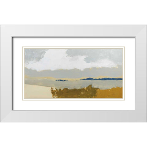 Gold Sands White Modern Wood Framed Art Print with Double Matting by Munger, Pamela