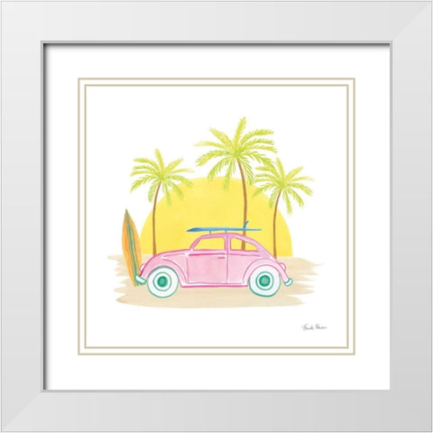 Beach Cruiser II White Modern Wood Framed Art Print with Double Matting by Zaman, Farida