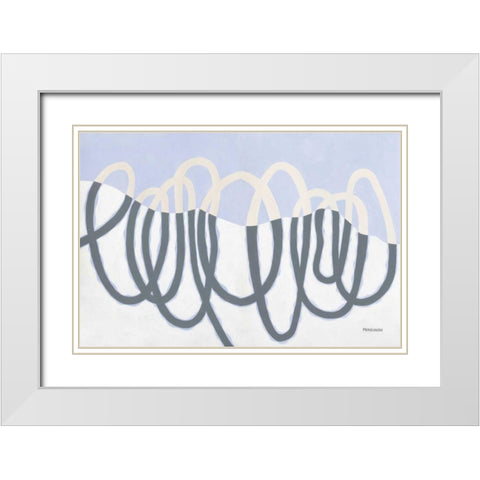 Loops III White Modern Wood Framed Art Print with Double Matting by Ferguson, Kathy