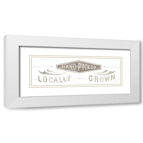 Homegrown Summer Sign II v2 White Modern Wood Framed Art Print with Double Matting by Nai, Danhui