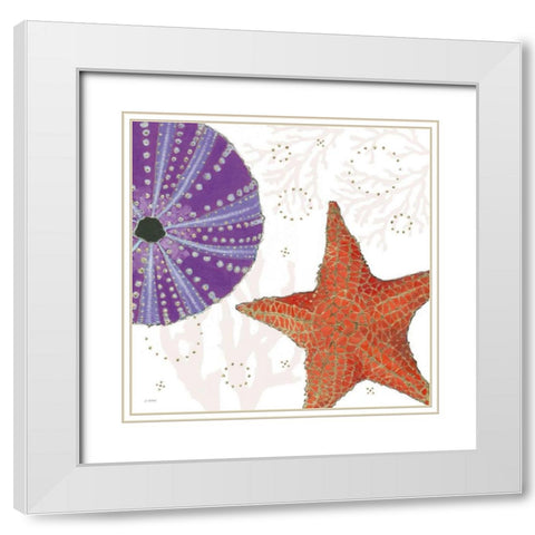 Shimmering Shells III White Modern Wood Framed Art Print with Double Matting by Wiens, James