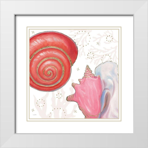Shimmering Shells IV White Modern Wood Framed Art Print with Double Matting by Wiens, James