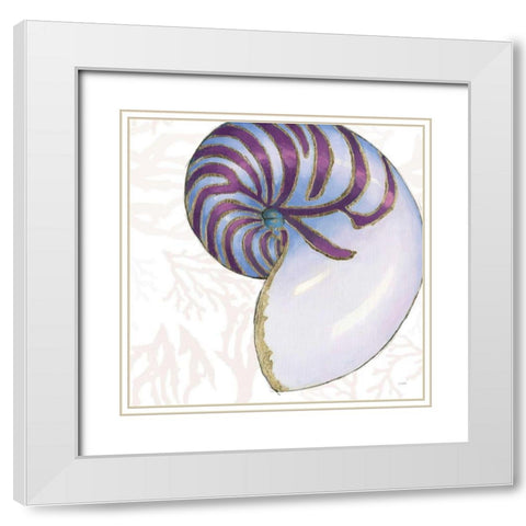 Shimmering Shells VI White Modern Wood Framed Art Print with Double Matting by Wiens, James