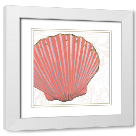 Shimmering Shells XI White Modern Wood Framed Art Print with Double Matting by Wiens, James