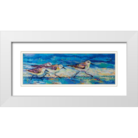 Racing Plovers White Modern Wood Framed Art Print with Double Matting by Vertentes, Jeanette