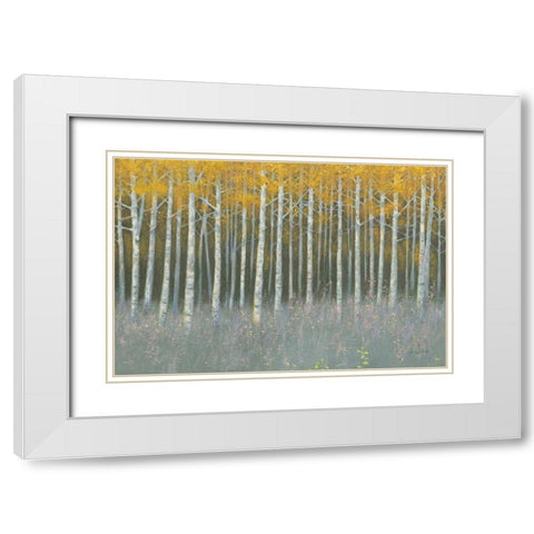 Forest Dusk White Modern Wood Framed Art Print with Double Matting by Wiens, James