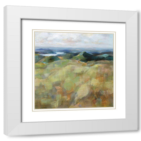 Above the Lakes White Modern Wood Framed Art Print with Double Matting by Nai, Danhui