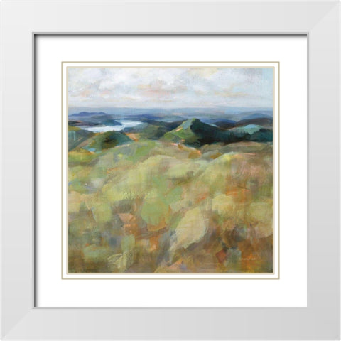 Above the Lakes White Modern Wood Framed Art Print with Double Matting by Nai, Danhui