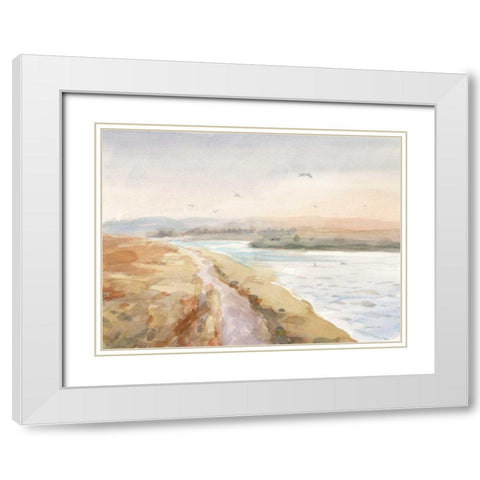 Bay Walk White Modern Wood Framed Art Print with Double Matting by Nai, Danhui