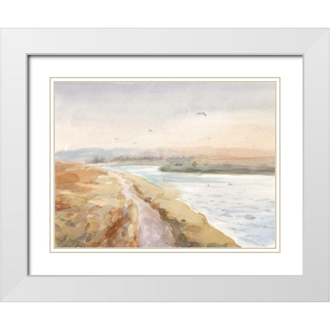 Bay Walk White Modern Wood Framed Art Print with Double Matting by Nai, Danhui