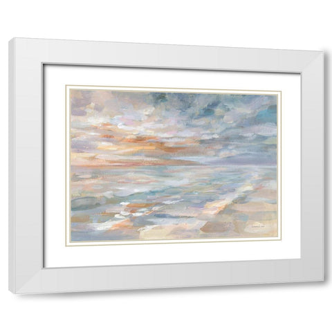 Morning Dream White Modern Wood Framed Art Print with Double Matting by Nai, Danhui