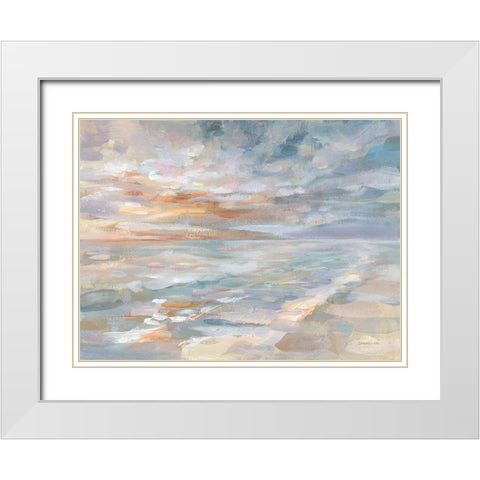 Morning Dream White Modern Wood Framed Art Print with Double Matting by Nai, Danhui