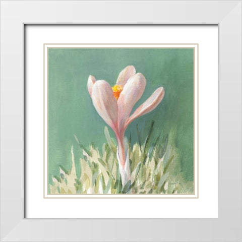 Soft Crocus White Modern Wood Framed Art Print with Double Matting by Nai, Danhui