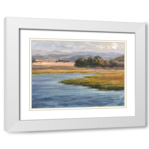 Western Lake White Modern Wood Framed Art Print with Double Matting by Nai, Danhui