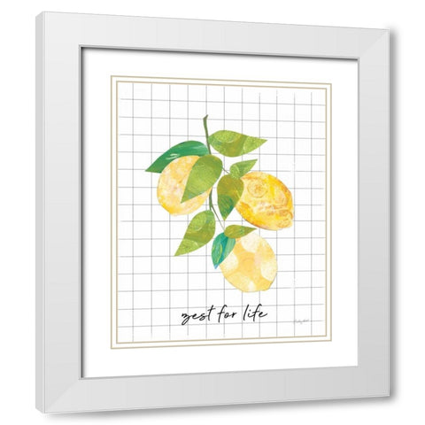 Summer Lemons Sentiment I White Modern Wood Framed Art Print with Double Matting by Prahl, Courtney