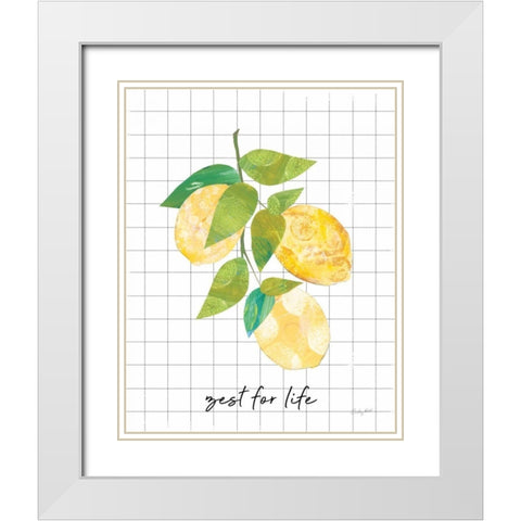 Summer Lemons Sentiment I White Modern Wood Framed Art Print with Double Matting by Prahl, Courtney
