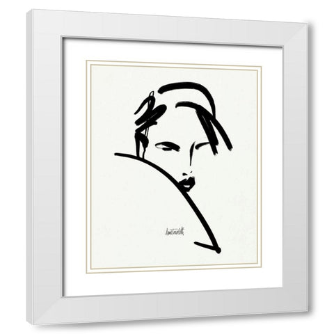 Brush Portrait V White Modern Wood Framed Art Print with Double Matting by Tavoletti, Anne