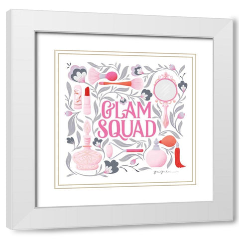 Glam Squad I White Modern Wood Framed Art Print with Double Matting by Graham, Gia