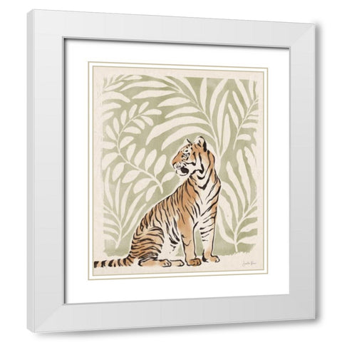 Jungle Cats II White Modern Wood Framed Art Print with Double Matting by Penner, Janelle