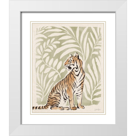 Jungle Cats II White Modern Wood Framed Art Print with Double Matting by Penner, Janelle