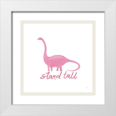 Dino Inspiration VI Pink White Modern Wood Framed Art Print with Double Matting by Panganiban, Karyn