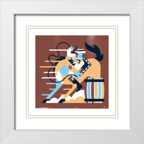 Western II White Modern Wood Framed Art Print with Double Matting by Paterson, Robert John