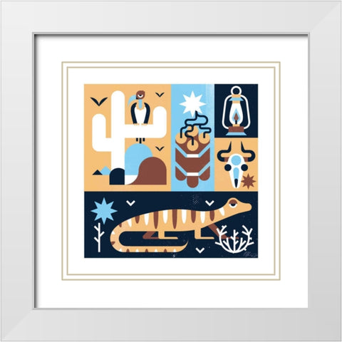 Western III White Modern Wood Framed Art Print with Double Matting by Paterson, Robert John