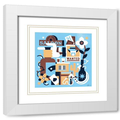 Western IV White Modern Wood Framed Art Print with Double Matting by Paterson, Robert John