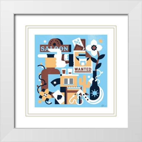 Western IV White Modern Wood Framed Art Print with Double Matting by Paterson, Robert John