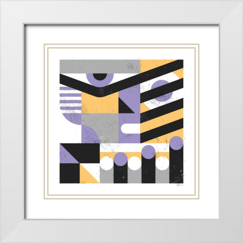 Abstract Face White Modern Wood Framed Art Print with Double Matting by Paterson, Robert John