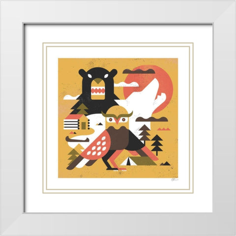 Owl Lake White Modern Wood Framed Art Print with Double Matting by Paterson, Robert John