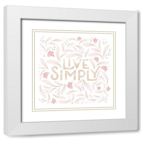 Calm Words I Blush White Modern Wood Framed Art Print with Double Matting by Graham, Gia