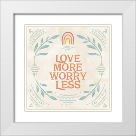Heart and Mind II Love More White Modern Wood Framed Art Print with Double Matting by Graham, Gia
