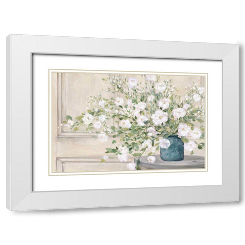 White Bouquet White Modern Wood Framed Art Print with Double Matting by Purinton, Julia