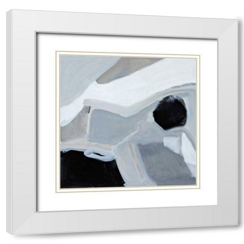 Graze White Modern Wood Framed Art Print with Double Matting by Munger, Pamela