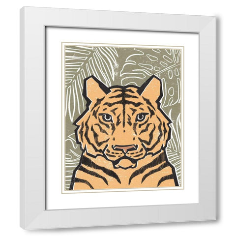 Jungle I Green White Modern Wood Framed Art Print with Double Matting by Hershey, Moira