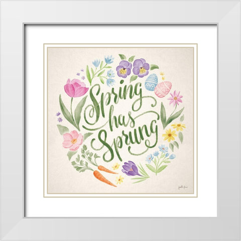 Spring Spirit IV White Modern Wood Framed Art Print with Double Matting by Penner, Janelle