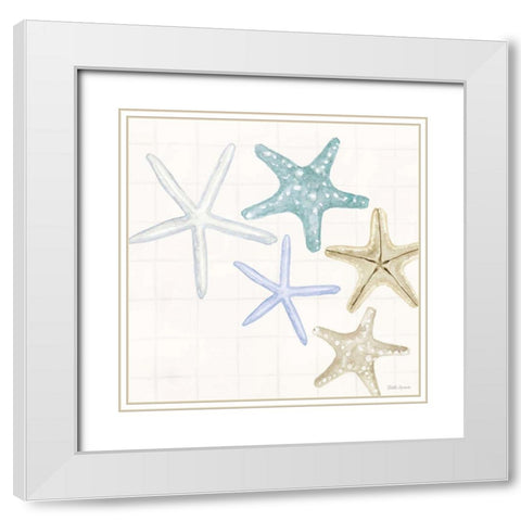 Soft Shores V White Modern Wood Framed Art Print with Double Matting by Grove, Beth