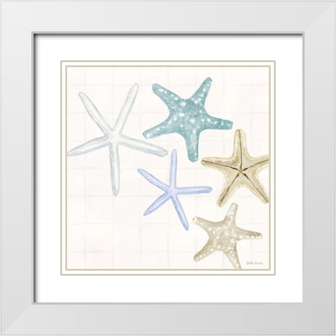 Soft Shores V White Modern Wood Framed Art Print with Double Matting by Grove, Beth