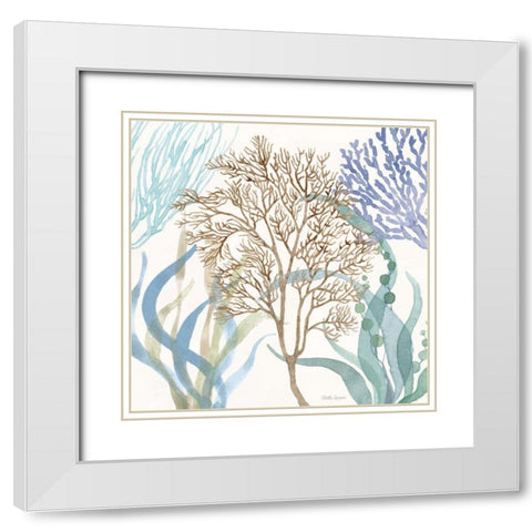 Soft Shores VII White Modern Wood Framed Art Print with Double Matting by Grove, Beth